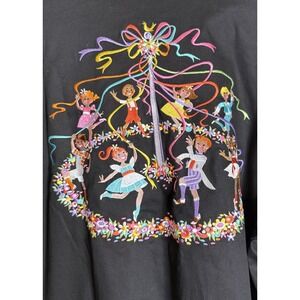 Bob Mackie Wearable Art 2X Embroidered Maypole Dance Button Front Shirt Top NEW